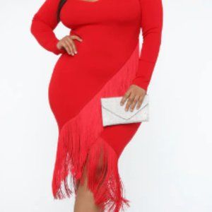 Fringe Dress - Red